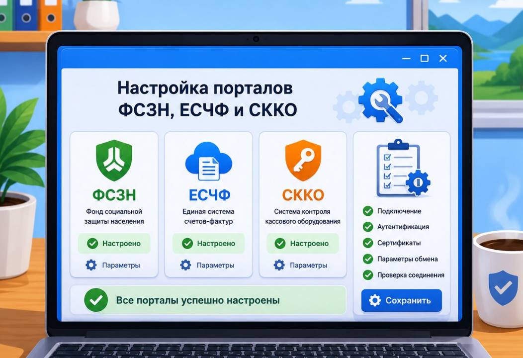 Настройка порталов ФСЗН, ЕСЧФ и СККО